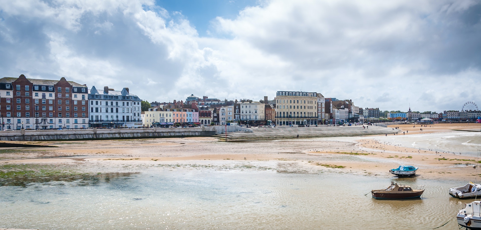 Margate beach and promenade from the sea